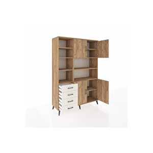 Hyperion Dolap 9 Raflı 4 Çekmeceli 4 Kapaklı 132x44x195 Çam-çam/aytaşı