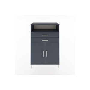 Hyperion Dolap 2 Raflı 2 Çekmeceli 2 Kapaklı 88x44x134 Antrasit-antrasit