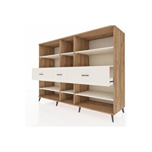 Kronos Dolap 9 Raflı 3 Çekmeceli  220x59x163 Çam-aytaşı