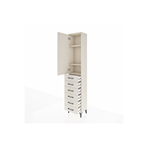 Arges Dolap 3 Raflı 6 Çekmeceli Tek Kapaklı 44x30x221 Aytaşı-aytaşı