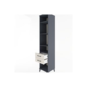 Hyperion Dolap 4 Raflı 2 Çekmeceli 44x44x221 Antrasit-aytaşı