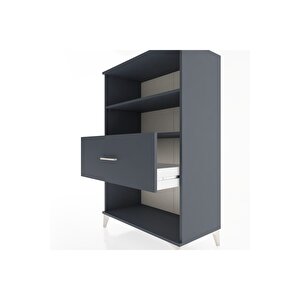 Hyperion Dolap 2 Raflı Tek Çekmeceli 88x44x134 Antrasit-antrasit