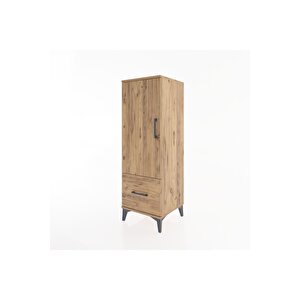 Hyperion Dolap Tek Raflı Tek Çekmeceli Tek Askılı 44x44x134 Çam-çam