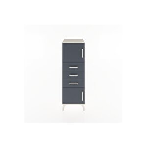 Hyperion Dolap Tek Raflı 3 Çekmeceli 2 Kapaklı 44x44x134 Aytaşı-antrasit