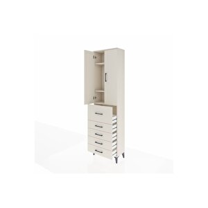 Arges Dolap 3 Raflı 5 Çekmeceli 2 Kapaklı 60x30x221 Aytaşı-aytaşı