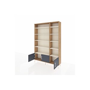 Arges Dolap 10 Raflı 3 Kapaklı 132x30x195 Çam-antrasit/aytaşı