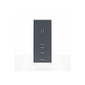 Arges Dolap 2 Raflı 4 Çekmeceli 2 Kapaklı 88x30x221 Aytaşı-antrasit