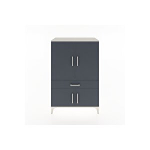 Hyperion Dolap 2 Raflı Tek Çekmeceli 4 Kapaklı 88x44x134 Aytaşı-antrasit
