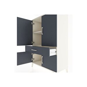 Hyperion Dolap 2 Raflı Tek Çekmeceli 4 Kapaklı 88x44x134 Aytaşı-antrasit