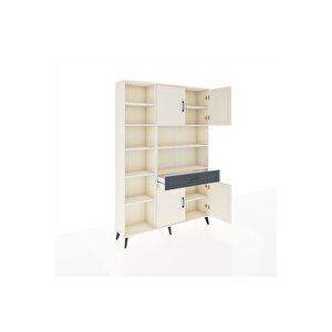 Arges Dolap 10 Raflı Tek Çekmeceli 4 Kapaklı 132x30x195 Aytaşı-aytaşı/antrasit