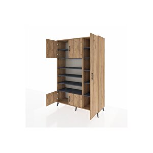 Hyperion Dolap 11 Raflı 5 Kapaklı 132x44x195 Çam-çam/antrasit