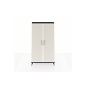 Arges Dolap 2 Raflı Kapaklı Tek Askılı 88x30x163 Antrasit-aytaşı