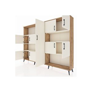 Arges Dolap 10 Raflı 9 Kapaklı 220x30x163 Çam-aytaşı