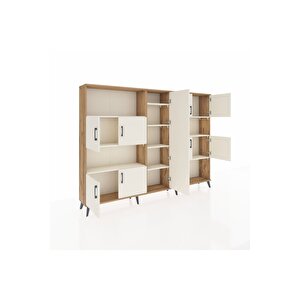 Arges Dolap 10 Raflı 9 Kapaklı 220x30x163 Çam-aytaşı