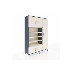 Hyperion Gardrop 11 Raflı 5 Kapaklı 132x44x195 Antrasit-aytaşı