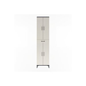 Arges Dolap 5 Raflı Tek Çekmeceli 4 Kapaklı 60x30x243 Antrasit-aytaşı