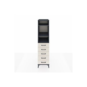 Kronos Dolap 3 Raflı 5 Çekmeceli 44x59x182 Antrasit-aytaşı