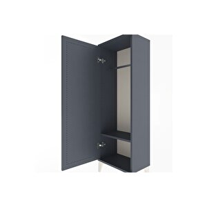 Arges Dolap Tek Raflı Tek Kapaklı Tek Askılı 44x30x134 Antrasit-antrasit