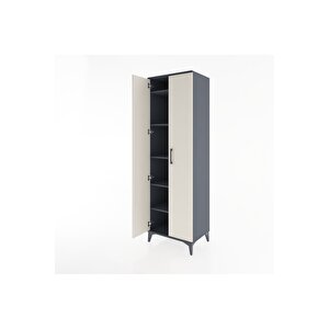 Hyperion Dolap 5 Raflı 2 Kapaklı 60x44x195 Antrasit-aytaşı