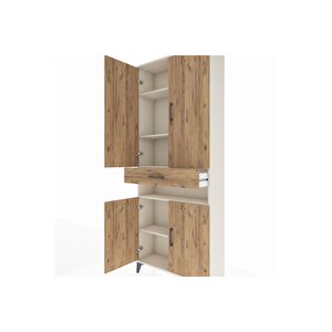 Arges Dolap 5 Raflı Tek Çekmeceli 4 Kapaklı 88x30x221 Aytaşı-çam