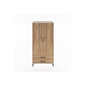 Hyperion Dolap Tek Raflı 2 Çekmeceli Tek Askılı 88x44x182 Aytaşı-çam