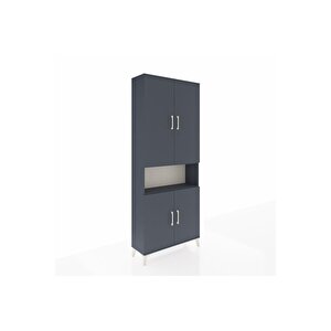 Arges Dolap 5 Raflı 4 Kapaklı 88x30x221 Antrasit-antrasit