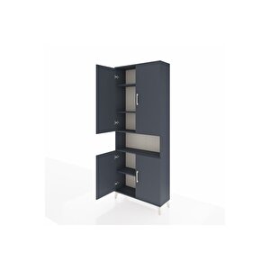 Arges Dolap 5 Raflı 4 Kapaklı 88x30x221 Antrasit-antrasit