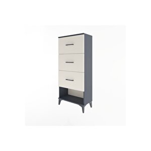 Arges Dolap 3 Çekmeceli 60x30x134 Antrasit-aytaşı