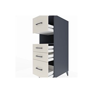 Kronos Dolap Tek Raflı 4 Çekmeceli 44x59x134 Antrasit-aytaşı