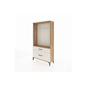 Arges Dolap Tek Raflı 2 Çekmeceli Tek Askılı 88x30x163 Çam-aytaşı