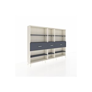 Arges Dolap 9 Raflı 3 Çekmeceli  220x30x163 Aytaşı-antrasit