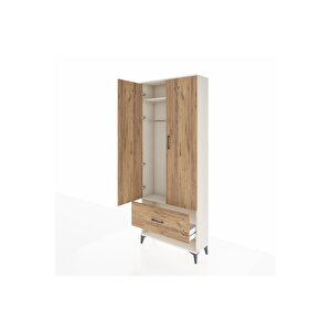 Arges Dolap 2 Raflı Tek Çekmeceli Tek Askılı 88x30x221 Aytaşı-çam