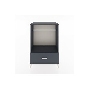 Hyperion Dolap Tek Raflı Tek Çekmeceli Tek Askılı 88x44x134 Antrasit-antrasit