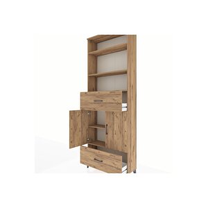 Arges Dolap 5 Raflı 2 Çekmeceli 2 Kapaklı 88x30x243 Çam-çam