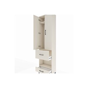 Arges Dolap 3 Raflı 2 Çekmeceli Tek Askılı 60x30x221 Aytaşı-aytaşı