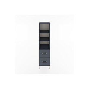 Hyperion Dolap 3 Raflı 2 Çekmeceli 44x44x182 Antrasit-antrasit