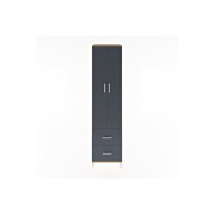 Hyperion Dolap 5 Raflı 2 Çekmeceli 2 Kapaklı 60x44x243 Çam-antrasit