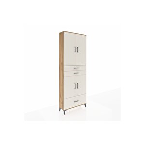 Arges Dolap 5 Raflı 3 Çekmeceli 4 Kapaklı 88x30x243 Çam-aytaşı