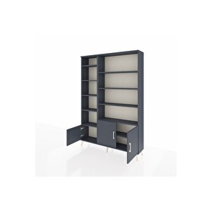 Arges Gardrop 10 Raflı 3 Kapaklı 132x30x195 Antrasit-antrasit