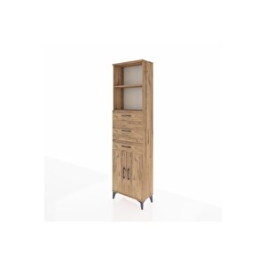 Arges Dolap 3 Raflı 3 Çekmeceli 2 Kapaklı 60x30x221 Çam-çam