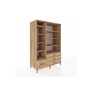 Kronos Dolap 9 Raflı 4 Çekmeceli  132x59x195 Çam-çam/çam