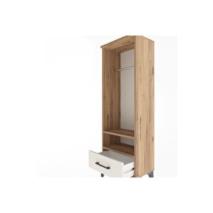 Arges Dolap 2 Raflı Tek Çekmeceli Tek Askılı 44x30x134 Çam-aytaşı