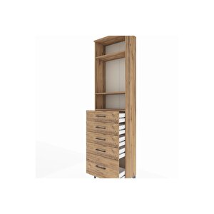 Arges Dolap 3 Raflı 5 Çekmeceli 60x30x221 Çam-çam