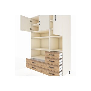 Kronos Dolap 9 Raflı 6 Çekmeceli 3 Kapaklı 132x59x195 Aytaşı-aytaşı/çam