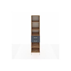 Hyperion Dolap 4 Raflı 2 Çekmeceli 44x44x195 Çam-antrasit