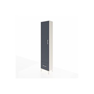 Arges Dolap 5 Raflı Tek Çekmeceli Tek Kapaklı 44x30x221 Aytaşı-antrasit