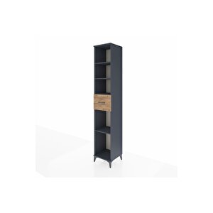 Hyperion Dolap 4 Raflı Tek Çekmeceli 44x44x243 Antrasit-çam