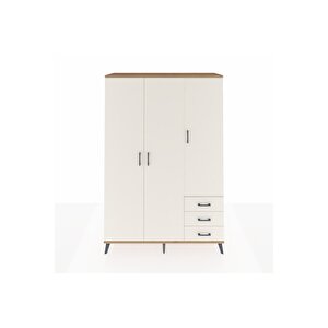 Hyperion Gardrop 6 Raflı 3 Çekmeceli Tek Askılı 132x44x195 Çam-aytaşı