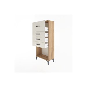 Arges Dolap 4 Çekmeceli 60x30x134 Çam-aytaşı