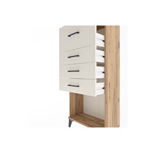 Arges Dolap 4 Çekmeceli 60x30x134 Çam-aytaşı